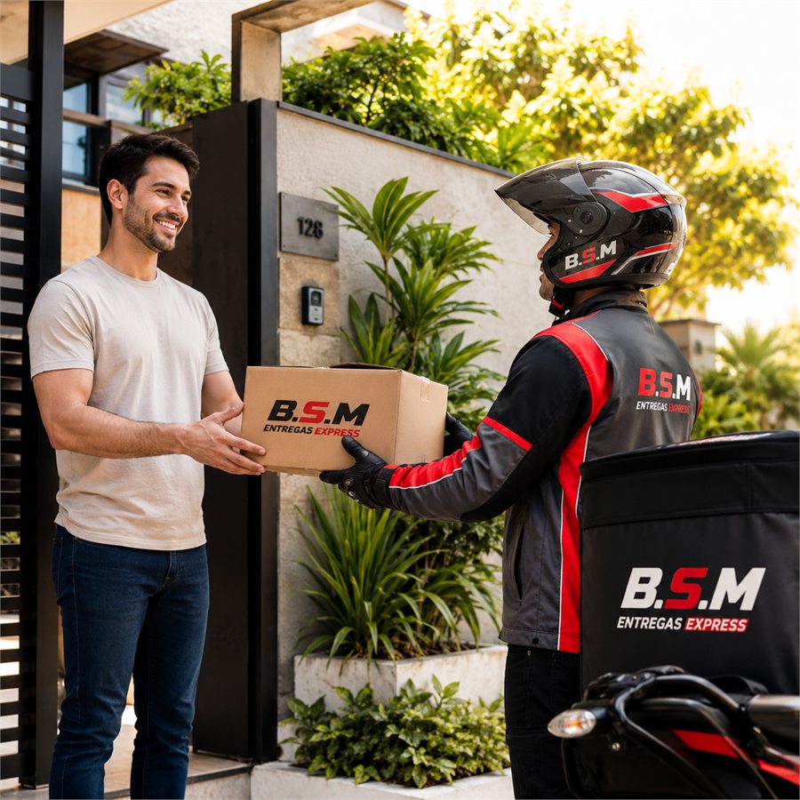 Cliente recebendo entrega da BSM